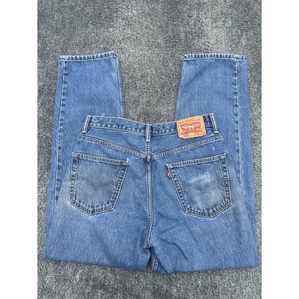 Levi's 550 Jeans Men's 33x32 Blue Denim Relaxed Fit Distressed Faded Straight